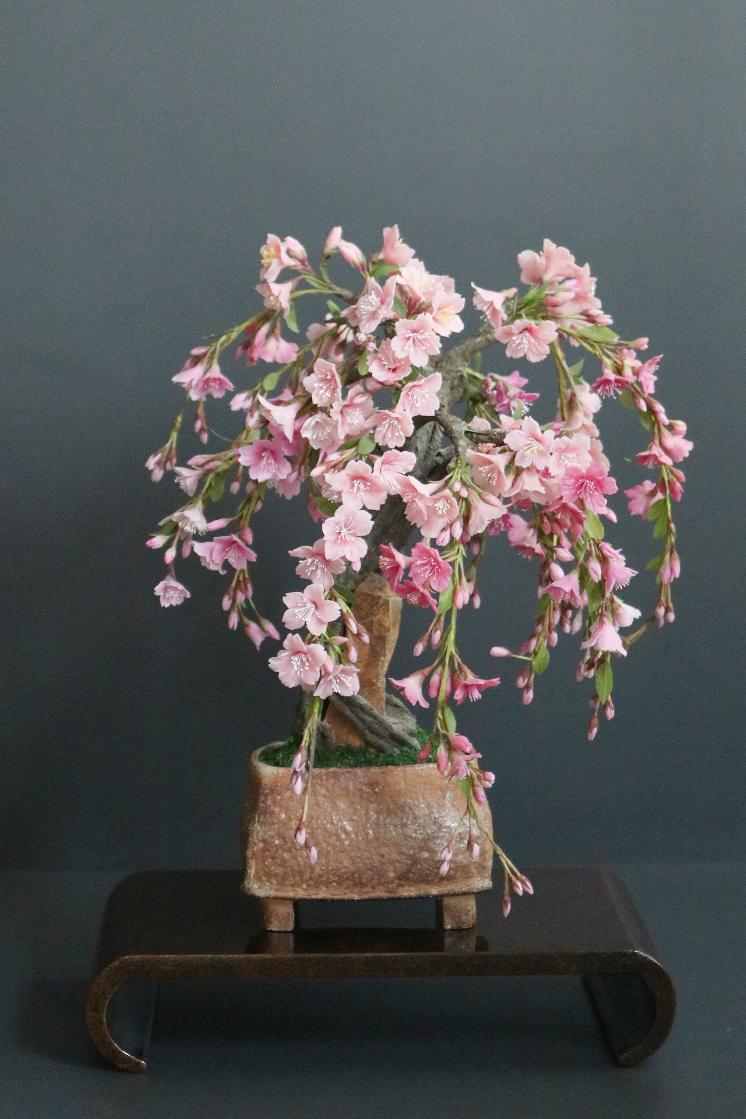 盆栽 枝垂れ桜 #161 造花 アートフラワー Akanbi